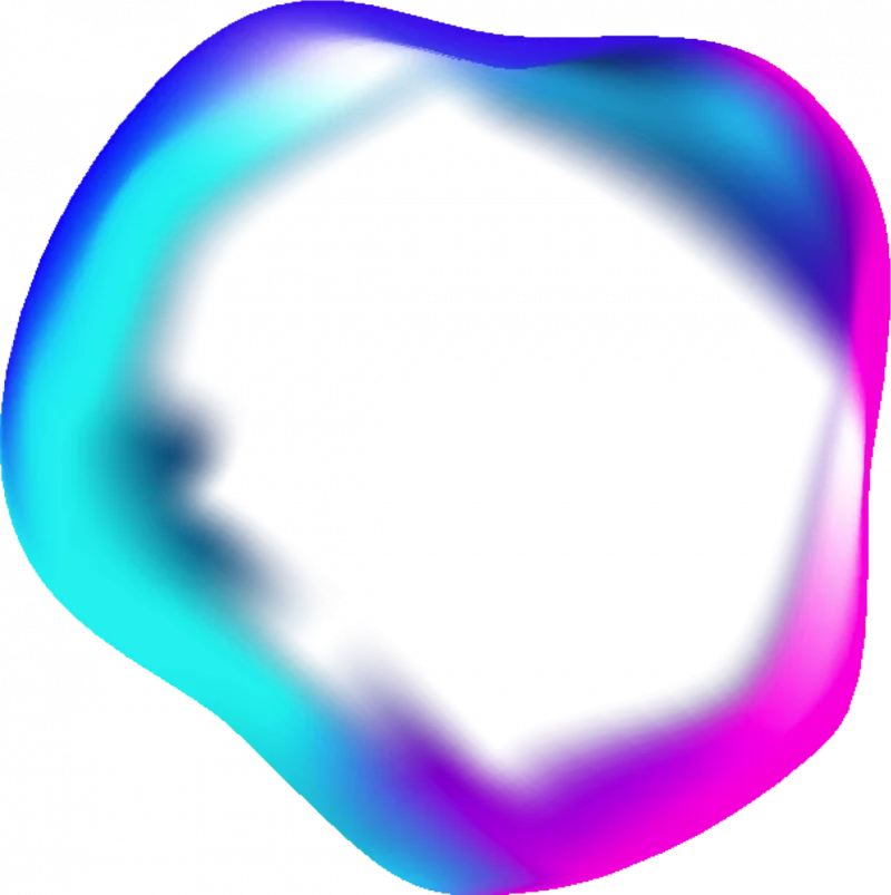 Abstrakter Blob Kreis in Blau, Pink und Lila