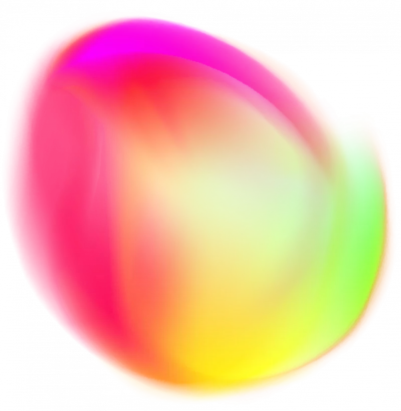 Abstrakte Blob Grafik in Orange, Pink und Grün