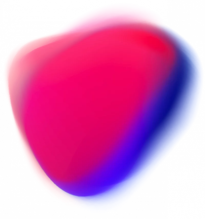 Abstrakte Blob Grafik in Rot, Pink und Blau