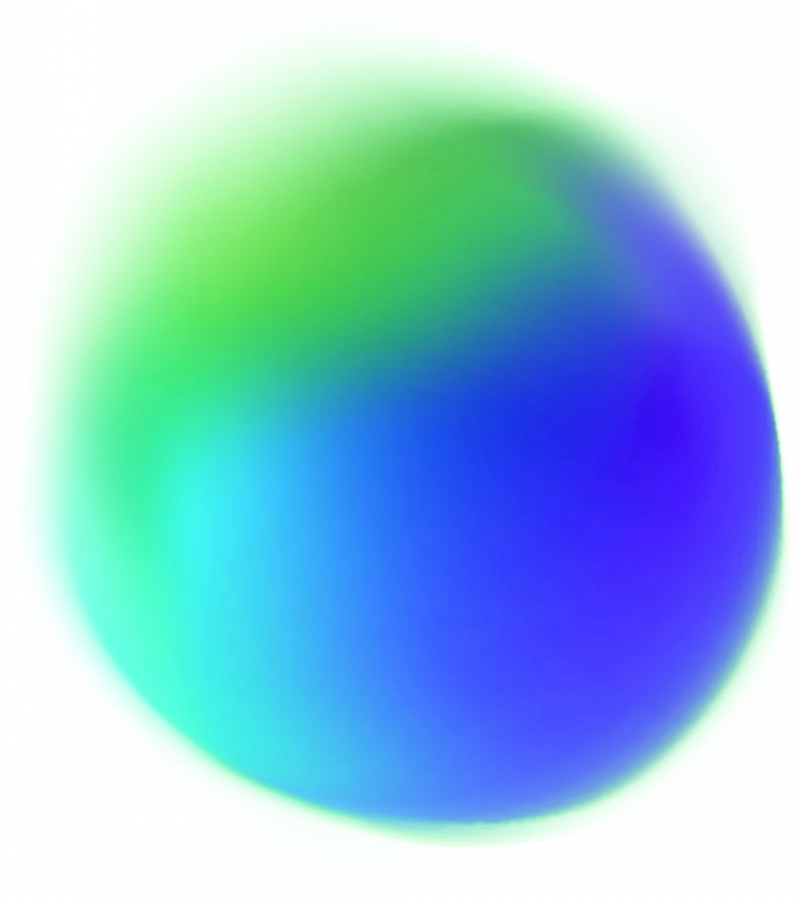 Abstrakte Blob Grafik in Grün und Blau