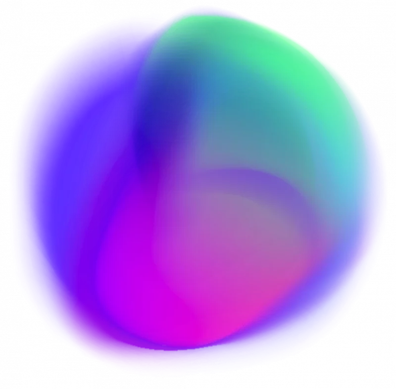 Abstrakte Blob Grafik in Lila, Pink und Grün